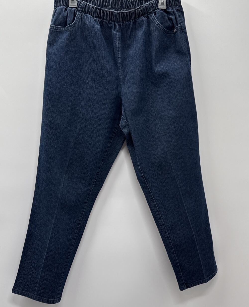 Chic Jeans Women’s Sz 18W Petite Elastic Waist Pull On Straight Leg Denim Pocket